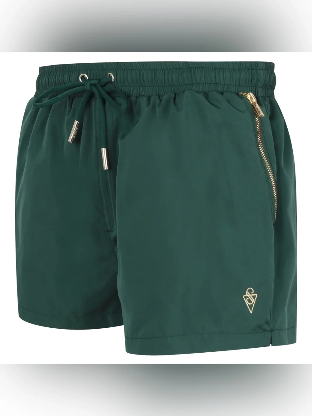 Sink Signature Swim Shorts with Zip Pocket Forest Green